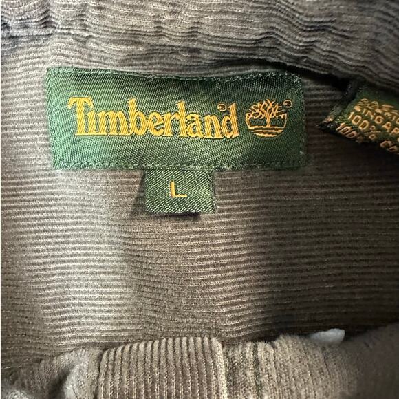 Timberland Olive Green Corduroy Long Sleeve Button Down Shirt Size L - Picture 5 of 8